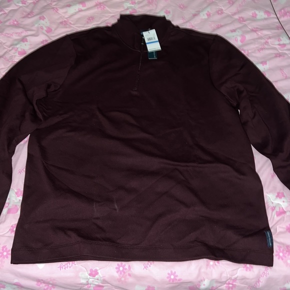 Perry Ellis Men’s Half-zip sweater in maroon. - Picture 2 of 5